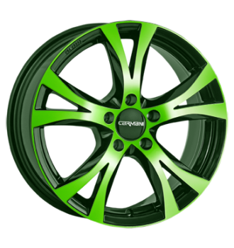 Carmani, 9 Compete, 7x16 ET45 5x120 72,6, neon green polish