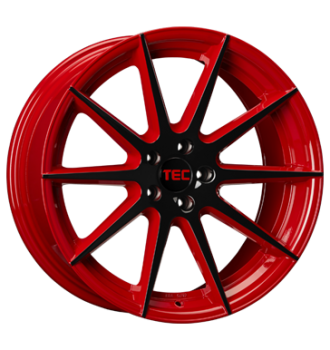 TEC Speedwheels, GT 7, 10x20 ET38 5x120 74,1, black-red 2-tone