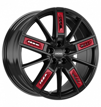 Ronal, R67 Red Right, 8,5x20 ET50 5x112 66,5, jetblack
