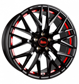 MAM, RS4, 8x18 ET30 5x112 72,6, black painted red inside