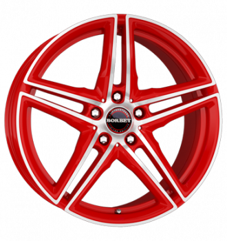 Borbet, XRT, 9,5x19 ET35 5x112 72,5, racetrack red polished
